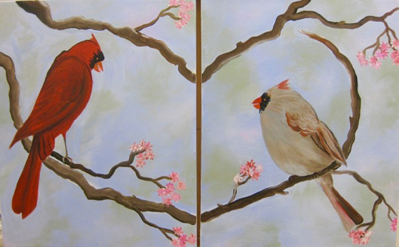Couples Paint Love Birds