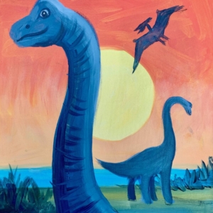 Sunset Dinosaurs
