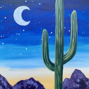 Saguaro Under the Moon