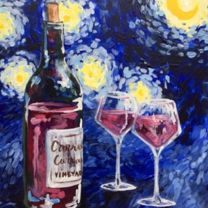 Starry Night Wine Bottle